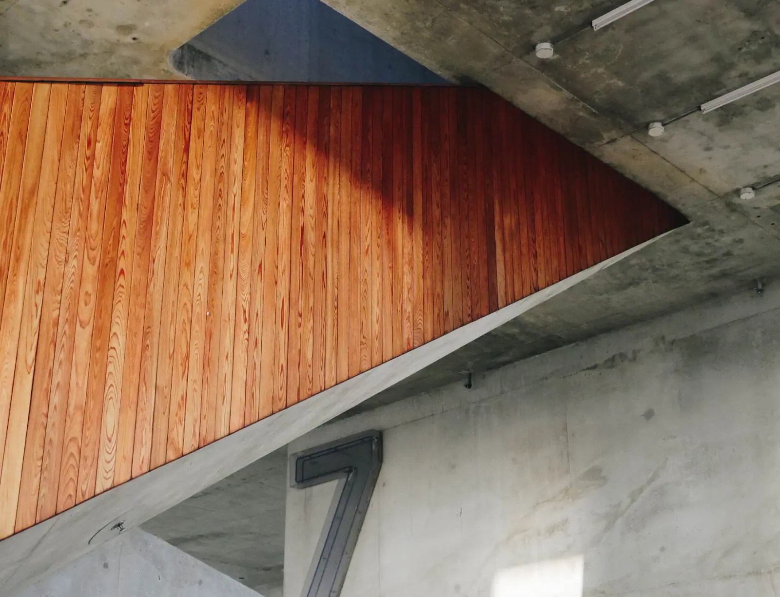 Timber and concrete construction detail